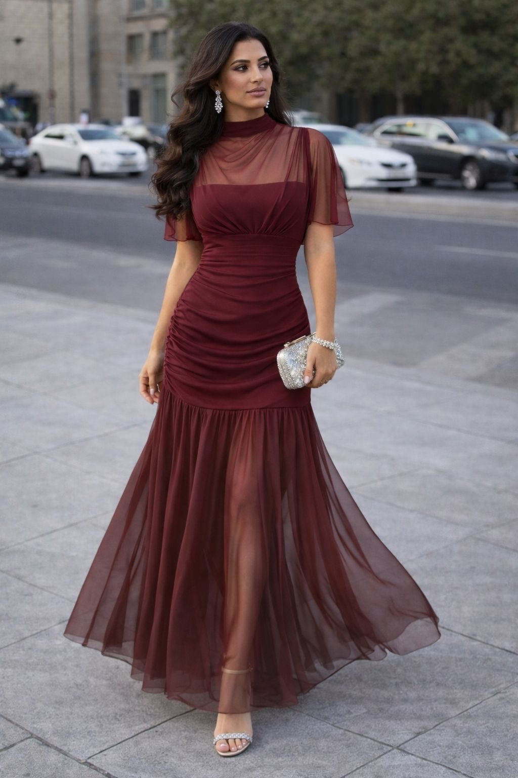 Abito Clelia  bordeaux