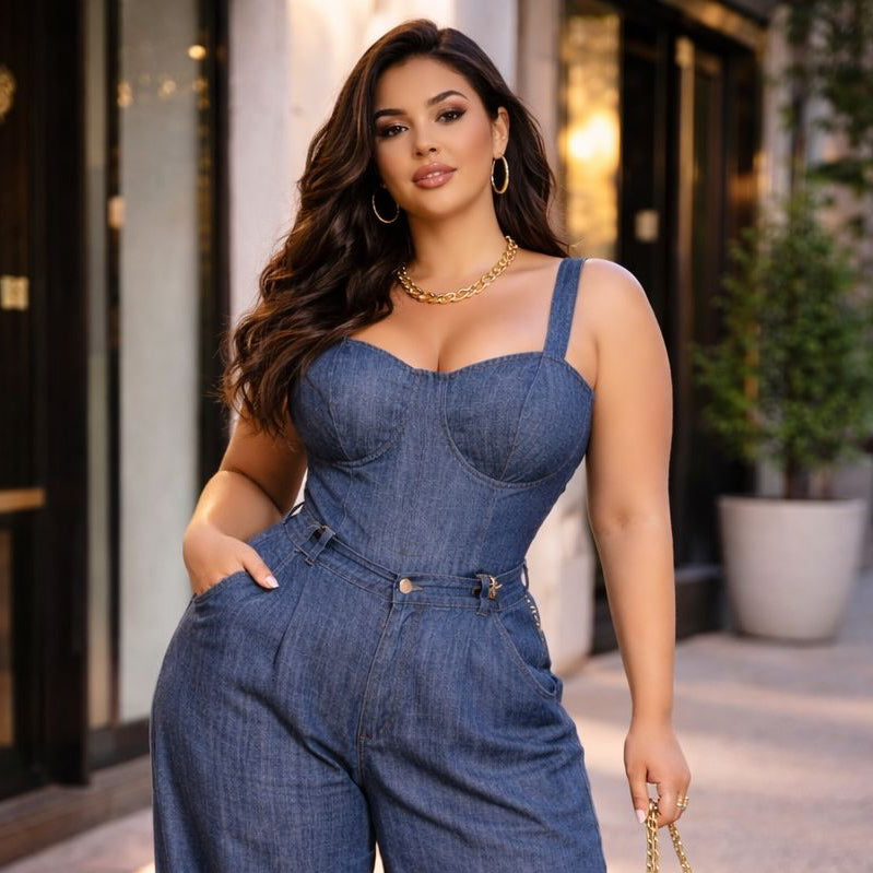 Corpetto in jeans curvy