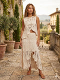 Coordinato macramè beige