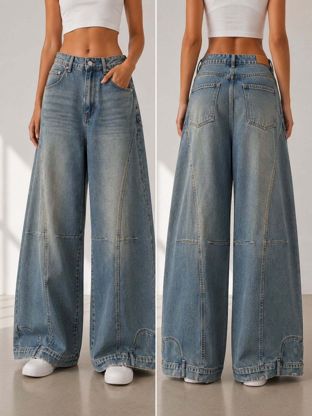 Jeans upside down