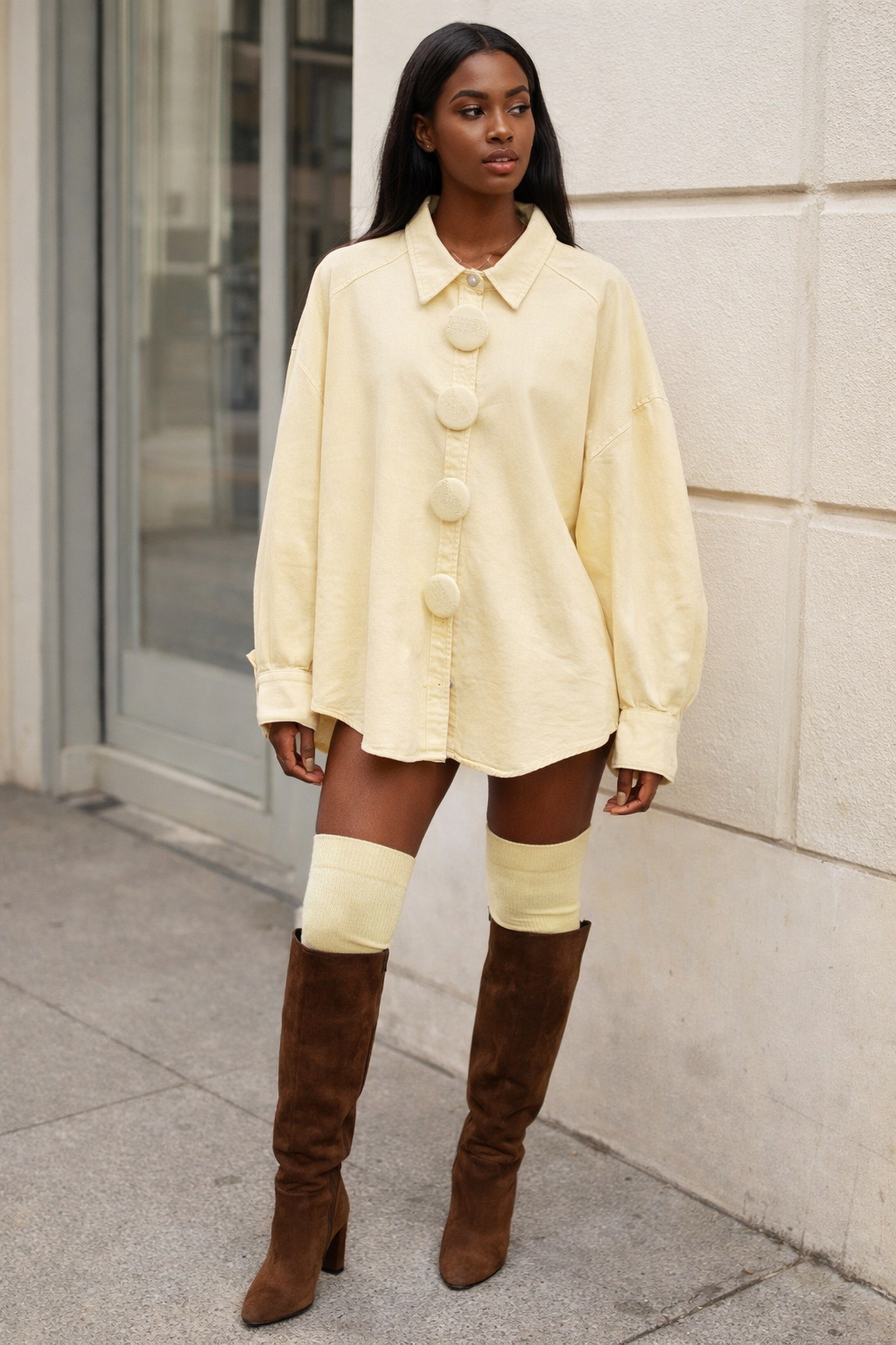 Camicione oversize mochi in jeans